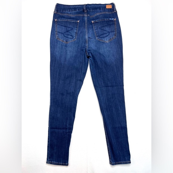 Seven7 Tummyless high rise skinny jeans denim size 12 dark wash stretch slimming - Picture 9 of 10